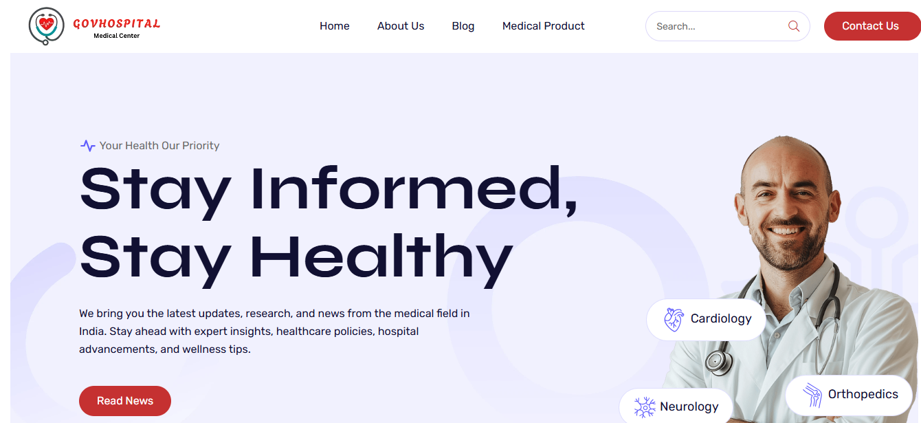 GovHospitals – Medical Blog Website